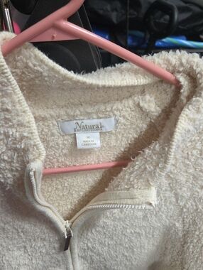 Natural Reflections Cream Sherpa Zip-Up Jacket